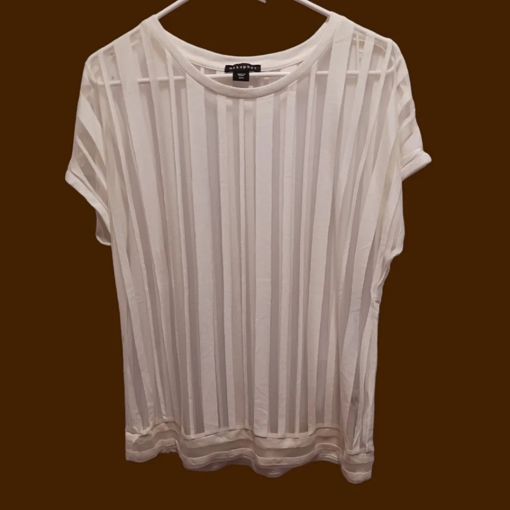 Metaphor sheer shadow stripe top size Medium